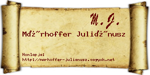 Márhoffer Juliánusz névjegykártya